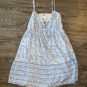Hollister Blue and White Floral Mini Dress